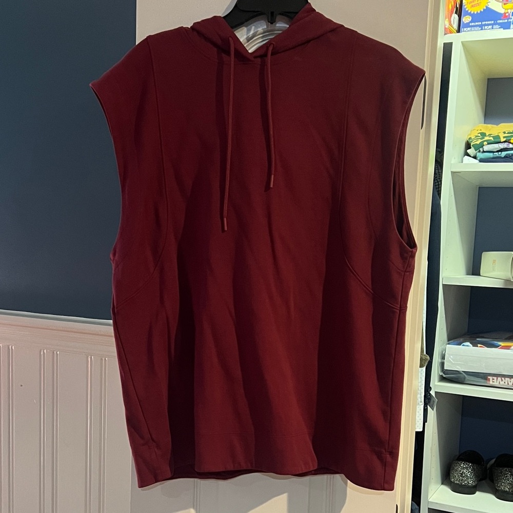Athleta Burgundy Sleeveless Hoodie